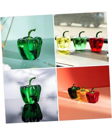 Alipis Office Decor Decorations for Home Crystal Figurines Living Room Chili Vegetable Household Fake Fruit Green 6.3x4.5cm - Buy Online on SooperMarket.com