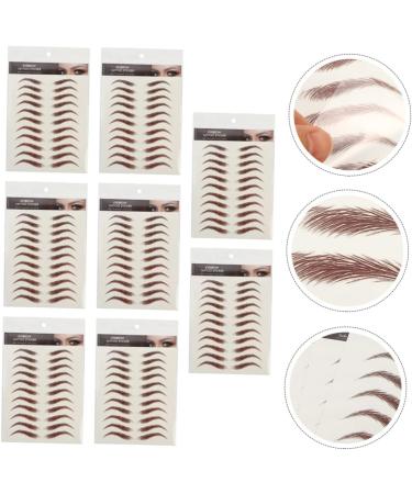 CANIGHT 9 Sheets Eyebrow Transfer Stickers Makeup Brow Sticker False Eyebrows Dark Brown 21x14.7cm Brown - Buy Online on SooperMarket.com
