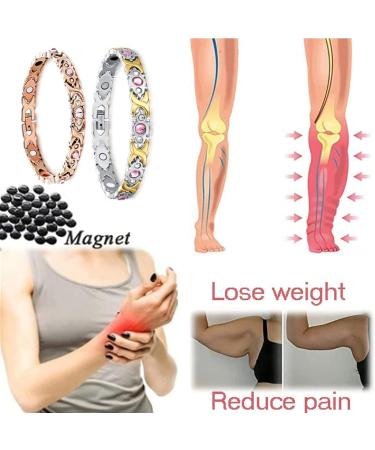 ZSSM Lymph Drainage Magnetic Bracelet 2PCS Magnetic Lymph Detox Bracelet Weight Loss Anti Swelling Therapy Bracelets (Gold) - Buy Online on SooperMarket.com
