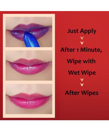 2 Pack Blue Color Changing Lipstick Magic Temperature Lip Balm - Long Lasting Moisturizing Gloss for Pink Lips - Waterproof Lip Tint Makeup (2 PCS) - Buy Online on SooperMarket.com
