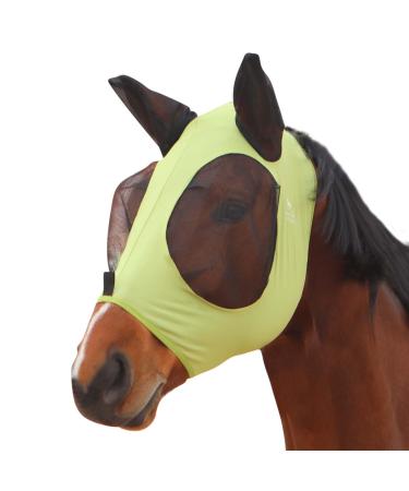 Harrison Howard Stretable horse mask with UV protection super comfortable gently to the skin and breathable star light olive green size L full (large) olive green light