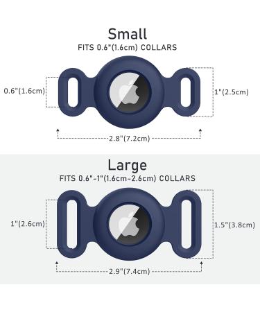 Vancle 2-Piece Silicone Airtag Case for Dog Collar - Waterproof Pet Loop Holder Black & Navy Blue - Buy Online on SooperMarket.com