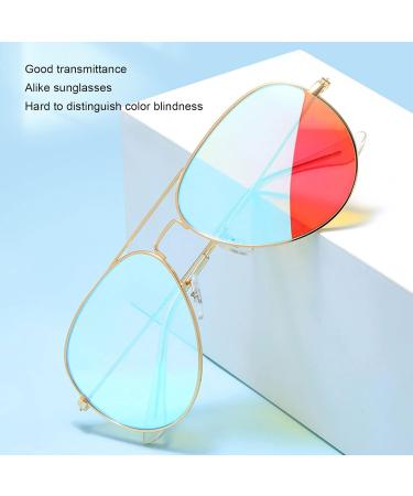 Red Green Color Blind Glasses - Lightweight Golden Frame for Color Weakness Correction | Durable for Men & Women | Indoor & Outdoor Use - Buy Online on SooperMarket.com