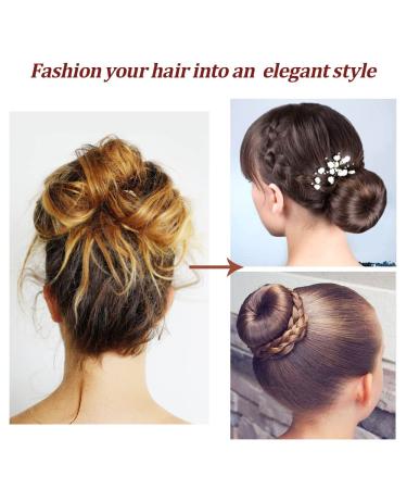 Donut Hair Bun Maker Set - 3 Ring Style Bun Makers + 20 Large Bobby Pins - Black C-Black - Buy Online on SooperMarket.com