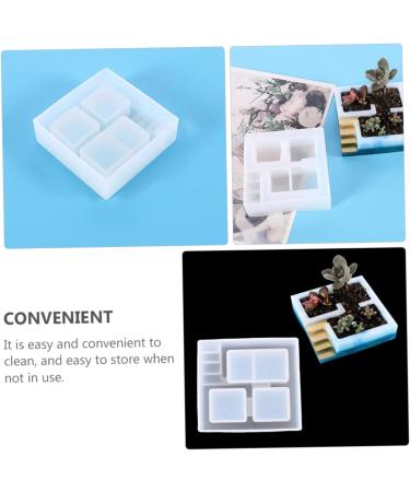 NUOBESTY 2pcs Box Flower Pot Mold Silicone Molds Resin Molds Holder Molds Simple Diy Mold Epoxy Storage Box Whitex2pcs 10.6X10.6X3.3CMx2pcs - Buy Online on SooperMarket.com