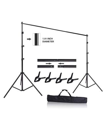 HYJ-INC 10ft x 8.5ft Adjustable Photography Backdrop Support System Photo Video Studio Muslin Background Stand Kit with Carry Bag