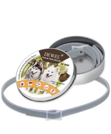 DEWEL 63.5cm Dog Collars Against Pests Adjustable Tick Collar for Dogs and Cats Waterproof Dog Flea Collar