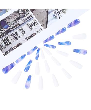 Brishow Artificial Long Press-On Ballerina Nails - 24pcs Purple & White Acrylic Stick-On Nails for Women & Girls - Full Cover Hair Coloring - Buy Online on SooperMarket.com