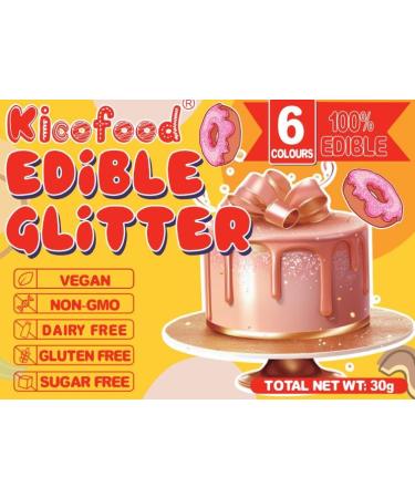 Edible Glitter - Kicofood 6 Colors Tasteless Food Color Powder for Drinks Fondant Cupcakes & Cakes - 5G - Buy Online on SooperMarket.com