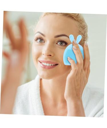 minkissy 32 Pcs Rabbit Ears Facial Brush Lady Facial Brush Skin Care Brush Facial Cleansing Tool Portable Massager Beauty Care Brush Silicone Brush Silica Gel Handheld Miss Light Bluex8pcs 7.5x7.5cmx8pcs - Buy Online on SooperMarket.com