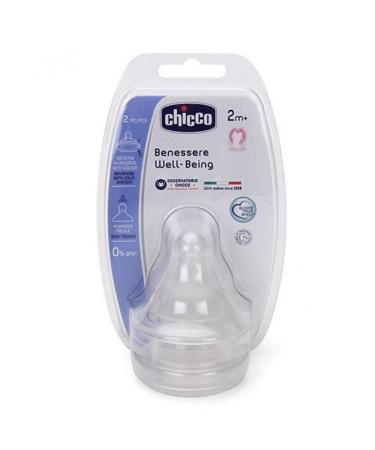 Chicco 00020823200000 Welfare Medium Teats Silicone Set of 2  White/2 Months