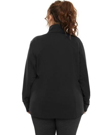 Hanna Nikole Women's Plus Size Running Jacket - Full Zip, Thumb Holes, Black 22 Plus - Buy Online on SooperMarket.com