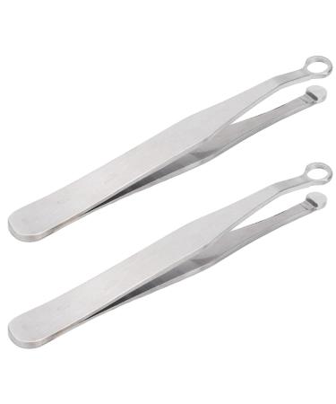 2Pcs Nose Hair Tweezers Stainless Steel Nose Hair Removal Tweezers Nose Hair Tweezers for Women Men