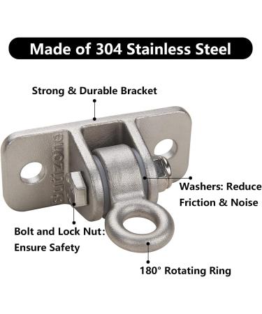 304 Stainless Steel Heavy Duty Swing Hangers Set of 2 - Mounting Hardware Included - Buy Online on SooperMarket.com