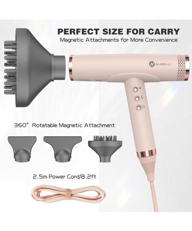 Buy Slopehill 2000W Ionic Hair Dryer - Professional Lightweight Pink Blow Dryer for Women | High Speed Salon Quality Travel Hairdryer - Buy Online on SooperMarket.com