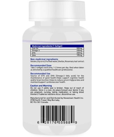 FEMMEROL Omega 3 900 60 Mini Capsules Easy to Swallow - 1000mg Total Omega-3s with EPA & DHA Deep Sea Fish Oils Support Heart Brain Bones & Joints Mood & Eye Health - 90% Purity - 30 Servings - Buy Online on SooperMarket.com