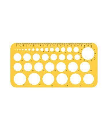 RZDEAL Circle Round Stencil Template Artist Design Drawing Aid Tool (Diameter from 1 mm to 37 mm) Yellow