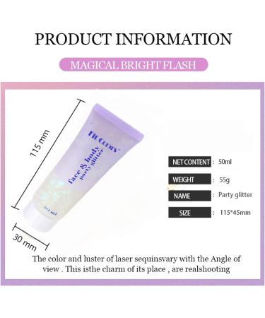 Mermaid Sequins Glitter Gel 50ml - Sparkling Chunky Body Lotion & Eyeshadow for Face, Hair, and Nails - Christmas Festival Makeup Glitter - Buy Online on SooperMarket.com