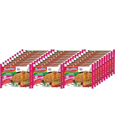 Indomie Mi Goreng Stir Fry Spicy Noodles 80g x20 + Stir Fry Noodles 80g x20 - Mix of 2 Flavors (Total Pack of 40) | Authentic Indonesian Instant Noodles Variety Pack - Buy Online on SooperMarket.com