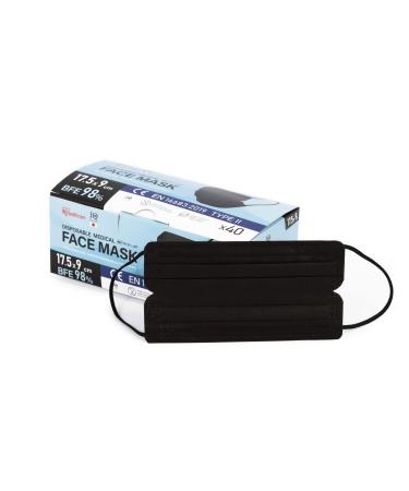 Disposable Medical Mask PK-BL 40P Black / Set of 40 pieces