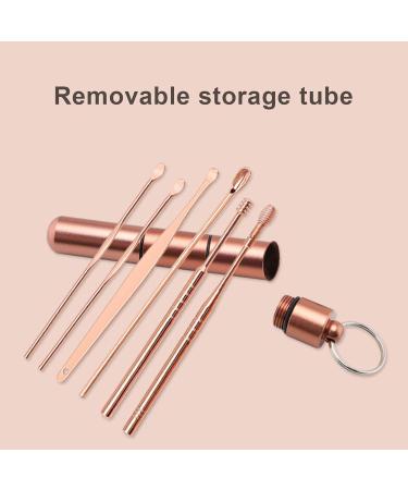 Stainless Steel Earwax Removal Kit with Storage Box - Rose Gold/Golden - Buy Online on SooperMarket.com