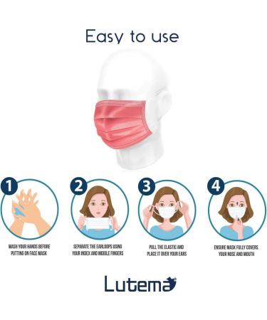 Buy 3-Ply Breathable Disposable Face Masks - Flamingo Pink | Made in USA | Comfortable Ear Loops | 50pcs x 10 Packs | Dust & Air Pollution Protection - Buy Online on SooperMarket.com