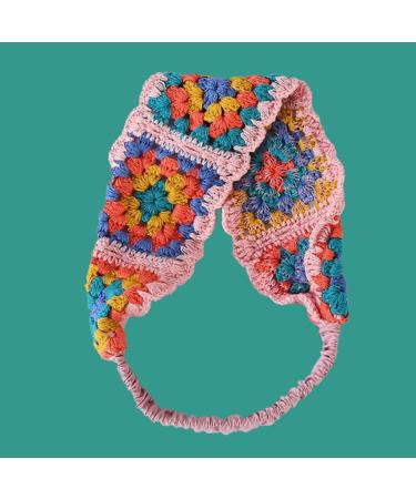 JSGHGDF Crochet Headband Hollow Kerchief with Stretchy Hair Rope Ethnic Flower Pattern Turban for Girls Photo Props White - Buy Online on SooperMarket.com