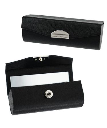 Lipstick box with mirror and snap fastener black lipstick case Kosmetex