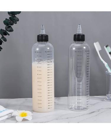 SDOOT Hair Dye Applicator Bottles - 2 Pack, 16.9oz with Twist Cap & Scale, Clear - Buy Online on SooperMarket.com