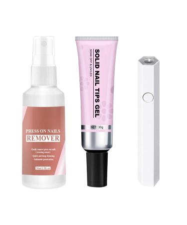 Teksome Solid Nail Gel Glue | Press On Nail Glue | Long Lasting Strong Adhesive Fake Acrylic Nails Extension Glue With Remover For Fake Nail Tips Lamp Curing Needed - Buy Online on SooperMarket.com