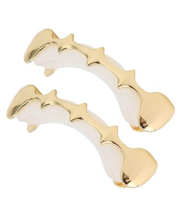 Hip Hop Brace Party Teeth Brace Compatible for Halloween for Party for Music Concerts(Gold)