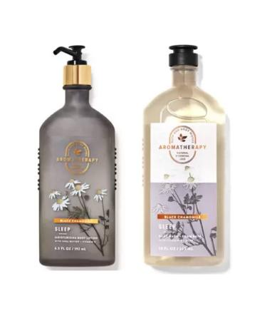 Bath & Body Works Aromatherapy Sleep Black Chamomile Body Wash + Foam Bath & Body Lotion Set
