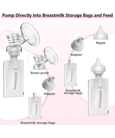 Double Electric Milk Pump - Pain-Free Silicone Breast Pump with 10 Storage Bags & Adapter - Rechargeable Portable Strong Suction (Rosa LU-01-B) - Buy Online on SooperMarket.com