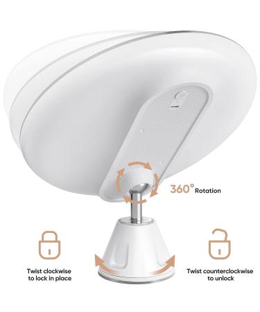 KEDSUM Upgraded 9 Rechargeable 10x Magnifying Makeup Mirror with Lights Dimmable Vanity Mirror with Touch Button, 360 Rotation, Large Suction Cup 9 inch - Buy Online on SooperMarket.com
