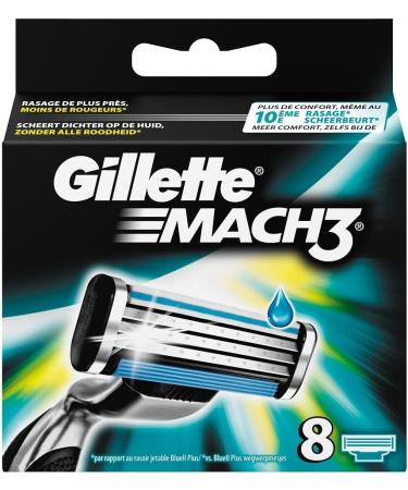 Buy Gillette Mach3 Razor Blades for Men - Pack of 8 Refills | International Shipping Available - Buy Online on SooperMarket.com