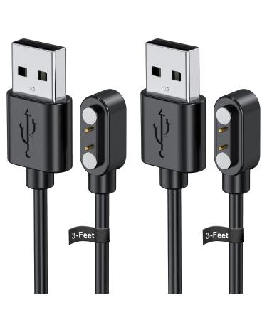 Smart Watch Charger for YAMAY VeryFitPro 2-Pack 3.3-Feet Replacement Magnetic Watch USB Charging Cable Cord for SW021 SW023 Letsfit ID205L ID205U ID205S SW025 Uwatch 3S 3 2 2S