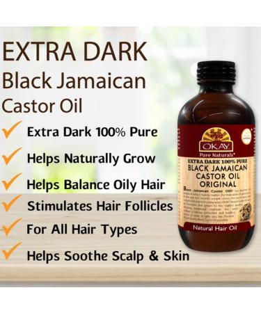 Okay Jamaican Castor Oil Extra Dark Black 4 oz - 100% Pure Natural Moisturizer for Hair & Skin - Shop Now - Buy Online on SooperMarket.com