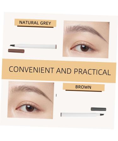 BELLIFFY 4pcs Four Forked Eyebrow Pencil Cosmetic Women Eyebrow Pencils Eyebrow Pencil Brown Make up Kit Abs - Buy Online on SooperMarket.com