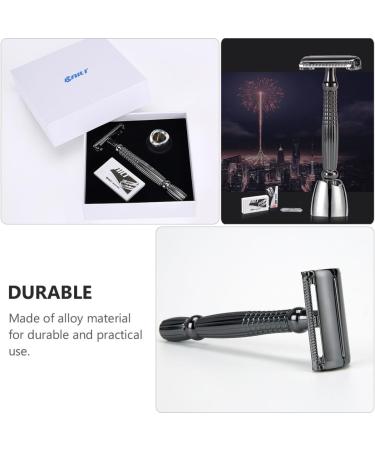 Buy Manual Safety Razor Set - Double-Edged Metal Shaver for Perfect Beard Trimming | International Shipping Available - Buy Online on SooperMarket.com