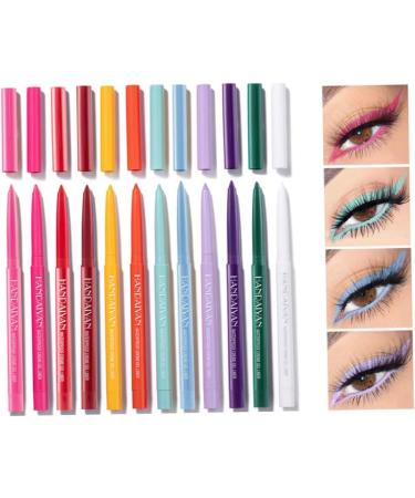 Colourful Eyeliners Matte Eyeliner Pencil Long Lasting Waterproof Makeup Cosmetics 12PCS eyeliner - Buy Online on SooperMarket.com