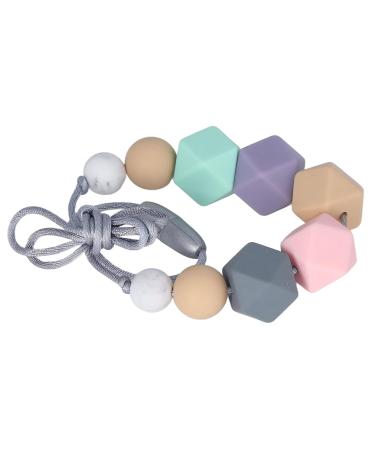 Baby Teething Chew - Safe Silicone Teether Necklace - Vibrant Colors - Portable - Type 3 - Buy Online on SooperMarket.com