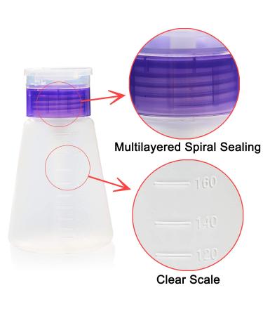 2 Pack Acetone Lockable Alcohol Pump Dispensers 180ml - Easy One-Touch Dispensing for Nail Polish, Makeup Remover, Toner - Empty Bottles - Buy Online on SooperMarket.com