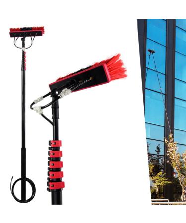 12Ft-36Ft Photovoltaic Panel Cleaning Brush Window Cleaning Pole Water Fed Brush Extension Pole Roof Glass Cleaning Brush Commercial Cleaning Tools/20Ft 35cm Brush Head 6M/21FT
