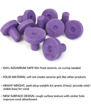 Reefing Art Ceramic Coralline Purple Coral Frag Plugs 30 Pack Tiles for SPS LPS - Buy Online on SooperMarket.com