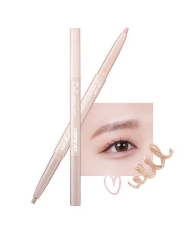 COLORGRAM Under Eye Highlighter Stick - 02 Cool Tone | Shimmery Cream type Brightening Under Eye Glitter liner & Pencil Crayon for Eye Bags Crease proof Smudgeproof Long Lasting Highlighter Stick Daily Makeup Sparkling Inner Corner Highlighter 0.2g