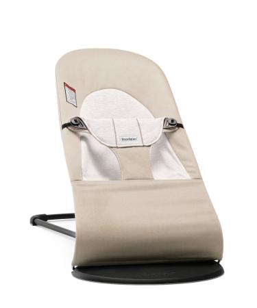 BABYBJRN Bouncer Balance Soft, Cotton/Jersey, Beige/Gray Cotton/Jersey Beige/Gray