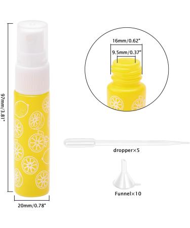 PXYELEC 10ml Refillable Yellow Glass Spray Bottles - 10 Pack with Funnels & Droppers for Perfume Essential Oils and Lotions - Buy Online on SooperMarket.com