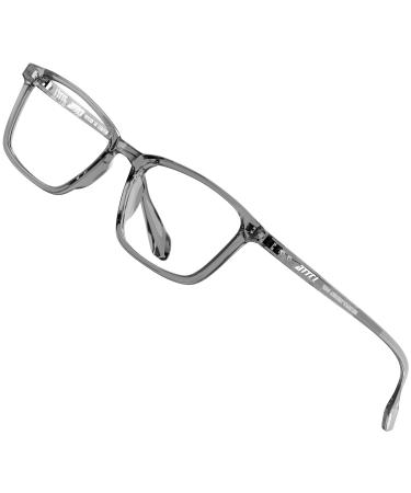 ATTCL Unisex blue light filter glasses to block UV headache without prescription computer glasses M Bl5577-transparent+grey