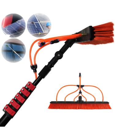 Outdoor Window Cleaning Brush Extendable Cleaner Conservatory Roof Water Fed Telesbrush Window Cleaning Pole Suitable for Photovoltaic Panel Cleaning Trucks Windows/12Ft/3.6 35cm Brush Head 5M/17FT