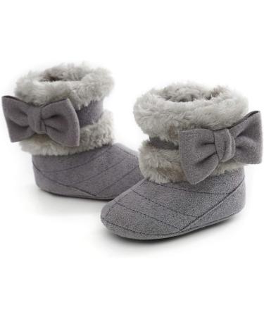 Yinuoday Winter Baby Girls Snow Boots - Warm Prewalker Newborn Shoes, Anti-Slip Infant Gray (6-12 Months) - Buy Online on SooperMarket.com